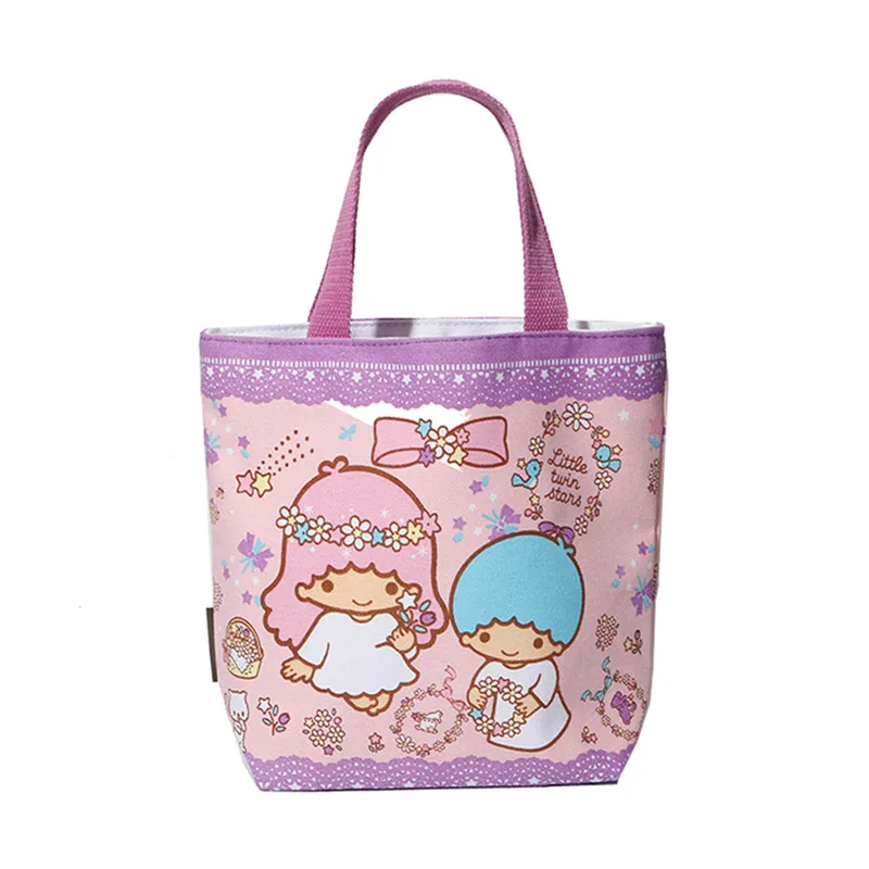 

Фиолетовые холщовые ручные сумки, сумки для женщин, дамские милые Мультяшные аниме кавайные сумки для обеда для детей, школьные маленькие сумки с ручками для девочек