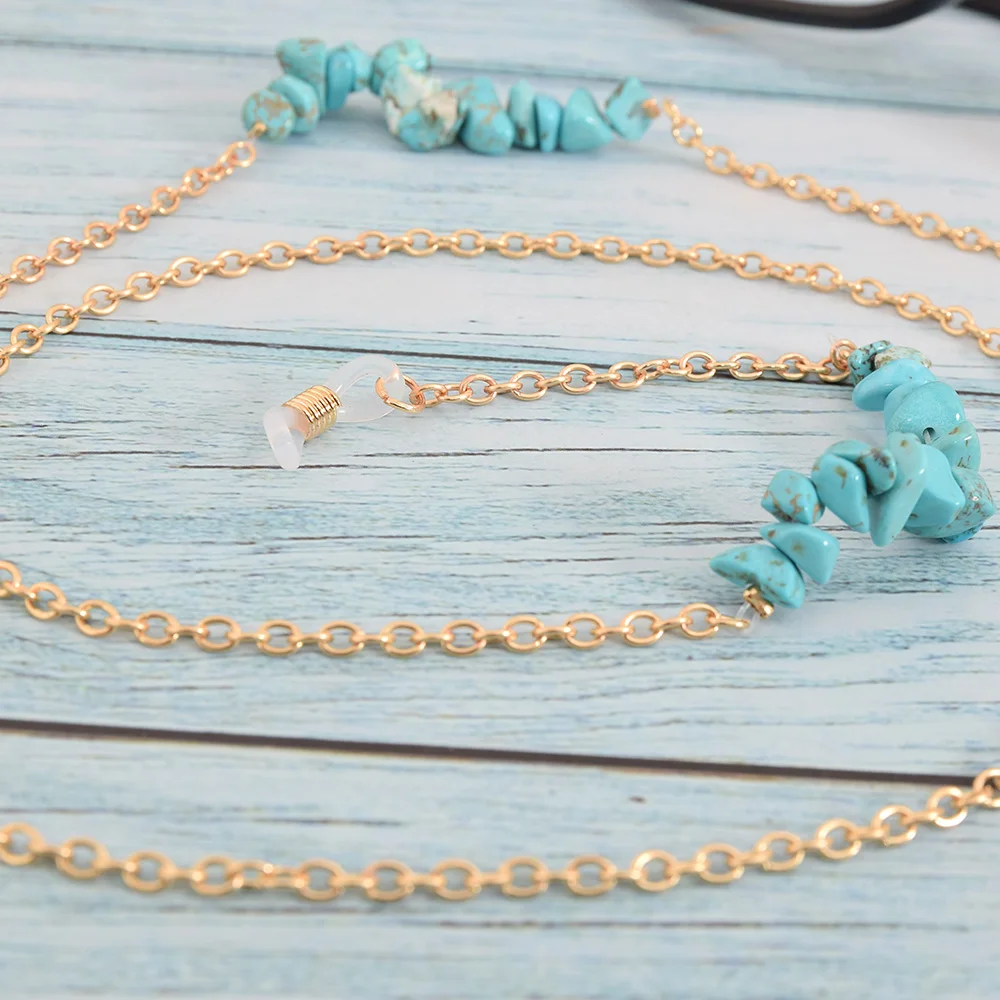 1 шт. новинка натуральное бирюзовое искусственное золото шнурок для очков