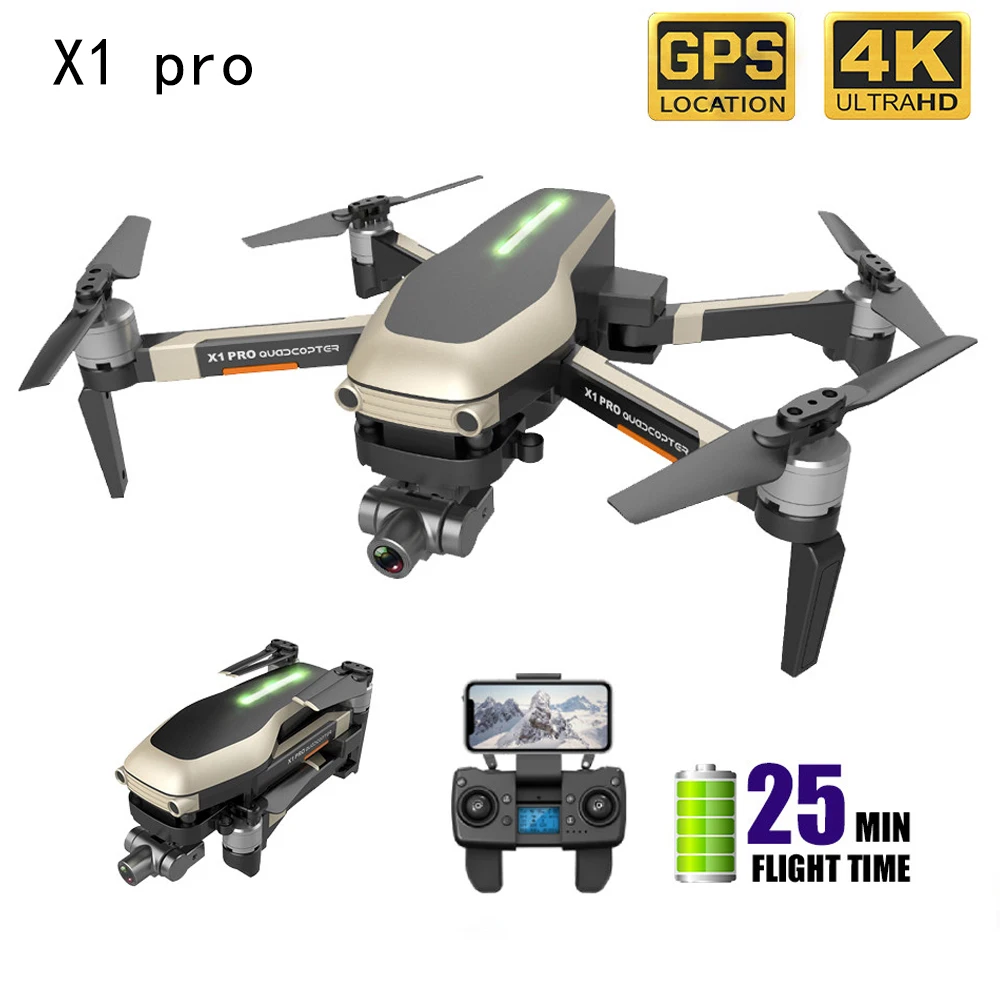 

Квадрокоптер x 1 Pro с GPS, 4K, HD, 2-осевой, Wi-Fi, FPV