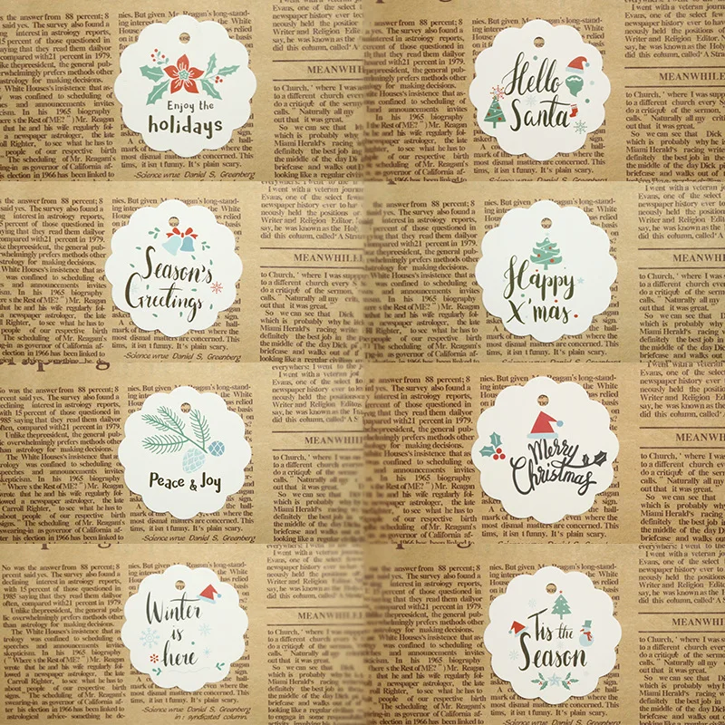 100 шт. подарочные бирки Noel украшения для новогодней елки наклейки рукоделия