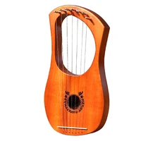 lyre harp 7 metal string harp heptachord mahogany lye harp with tuning wrenchfor music lovers beginners kids adult