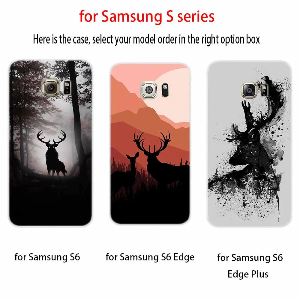 Phone Case Cover For Samsung Galaxy S7 Edge S8 S9 S10 S11 S20 S21 Plus Ultra Lite E deer Minimalistic animals | Мобильные телефоны