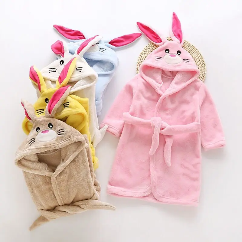

Boys bathrobe Child Flannel sleepwear Baby Girls cartoon pajamas Kids bath robe Children clothing infant clothes 2 to 8 years