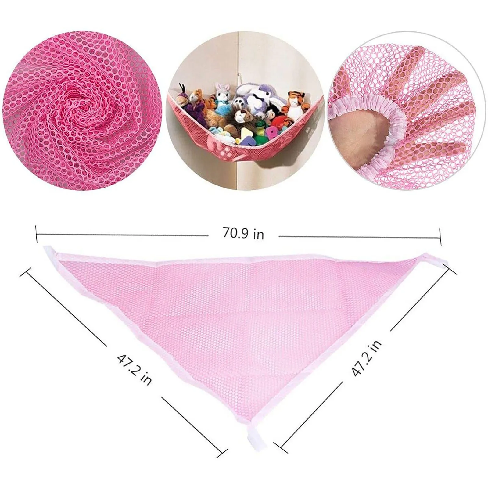 

The Children's Toy Storage Bed Has Built-in Hooks For The Children's Bedroom Mesh Toy Storage Bag Room Decor Convenience