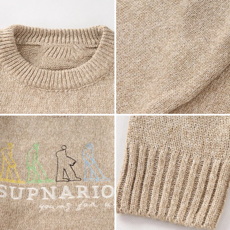 

Men'S Sweaters Spring Autumn Winter Clothes Embroidery Pull OverSize College Style Couple Sweater Casual Standard Pullovers