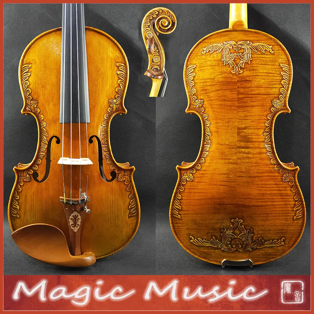 С красивыми ручками! Скрипка Strad Royal цветок de Lys размер 4/4 #2393 отличный лаковый