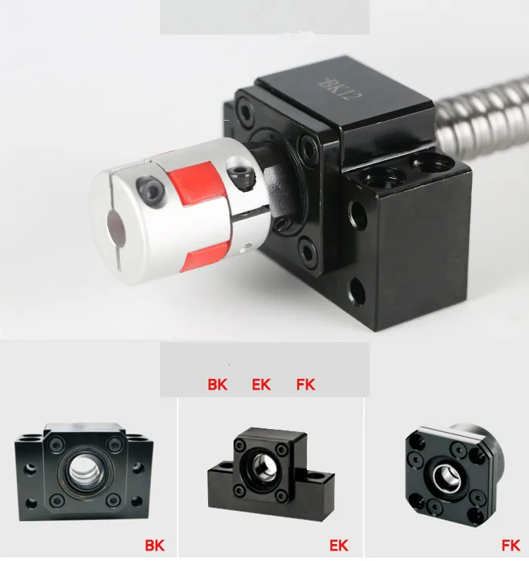 

update DFU1605 Double Ballscrew Length 600 650 mm + DSG16H ballnut + Ball screw End Support + 8mm to 10mm coupling.