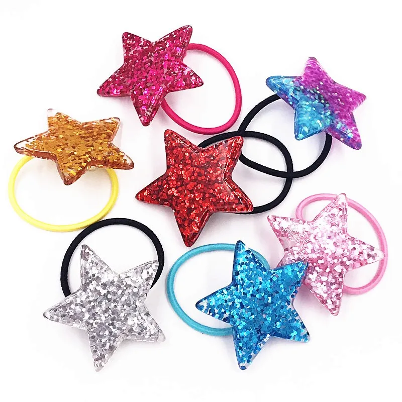 1 шт. Мерцающие Звезды ободки для девочек эластичные ленты волос женские резинки