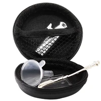 1pcs portable smoking tool kit pipe and snuff bottle set 5 piece set plastic funnel metal snuff spoon glass mat