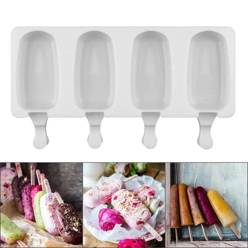 Силиконовая форма для мороженого с 4 полостями поднос кубика льда бочка Diy Форма