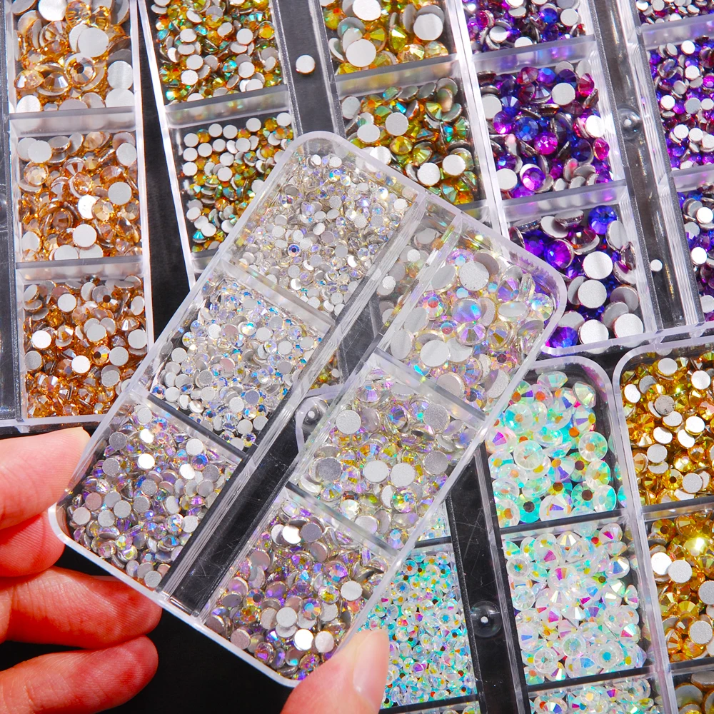 

Multi-Size Rhinestone Set 2-5mm Glass Flatback Rhinestones Crystal Stone Costume Jewelry Design Decoration Strass Gem