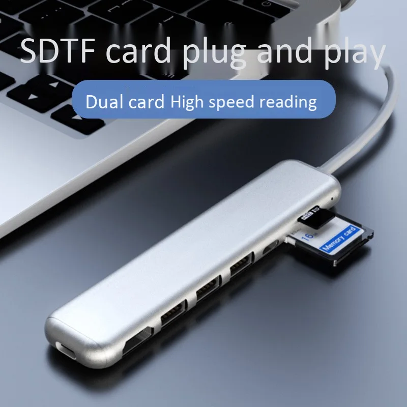 Portable 8 In 1 Type-C Usb 3.0 Aluminum Alloy Hub Adapter With 4K Hd Hdmi Port Pd Fast Charger Sd/Tf Card Reader For Laptop Macb |