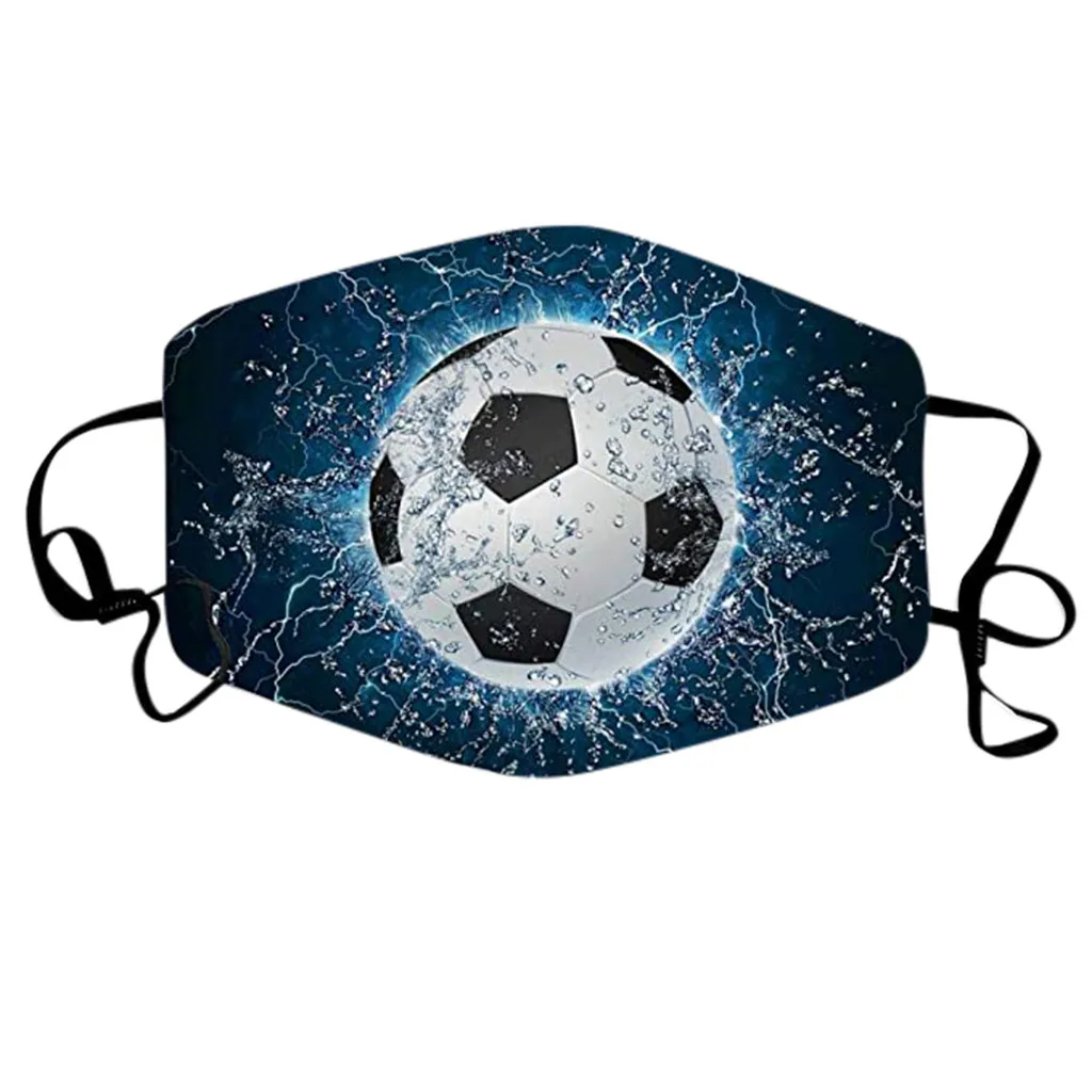 Маска для лица маска с принтом футбольного мяча Ветрозащитная дымки моющаяся