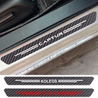 Наклейка на порог автомобиля из углеродного волокна для Renault captur clio espace kadjar koleos laguna master scenic symbol zoe, 4 шт.