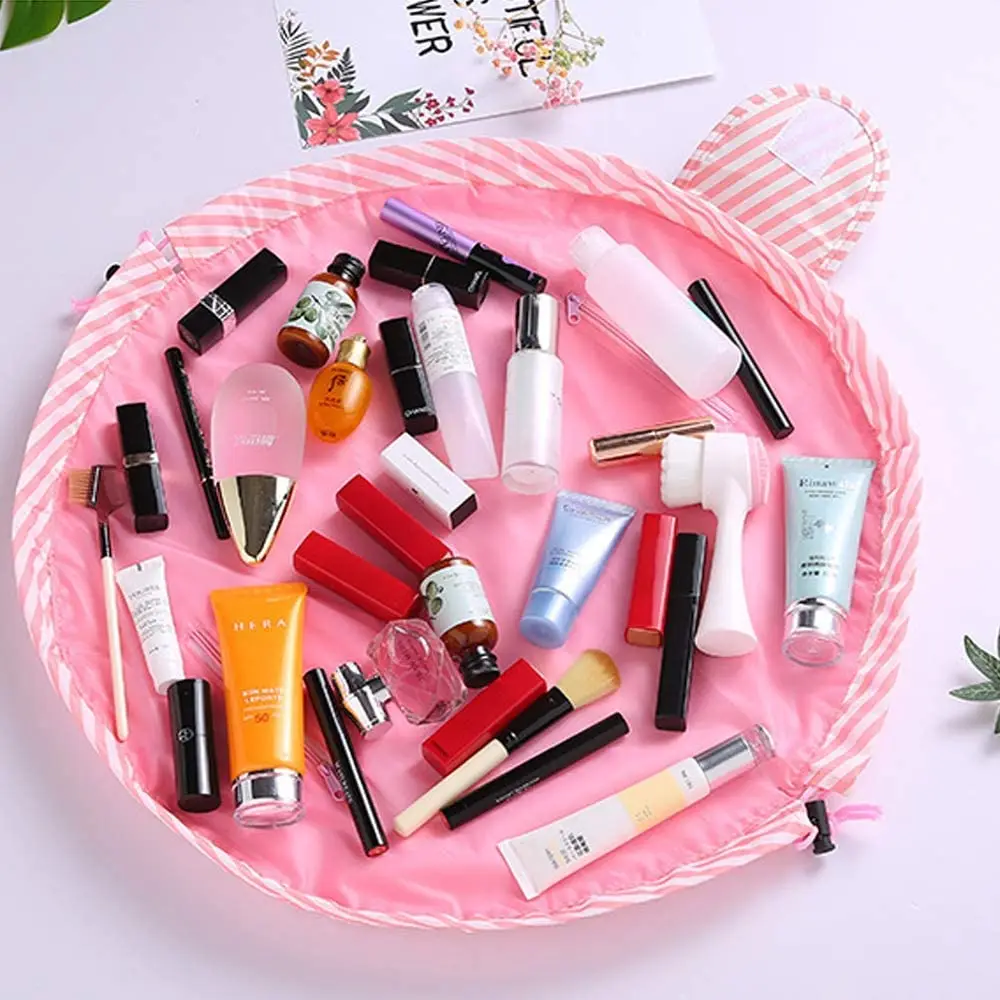 

Women Drawstring Travel Cosmetic Bag Portable Large Travel Folding Cosmetic Pouch Toilet Bags Ladies Makeup Storage Organiser
