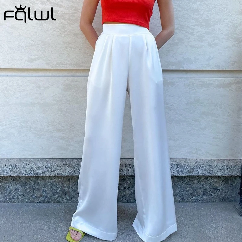 FQLWL летние сексуальные белые черные брюки с высокой талией для женщин 2021 черная