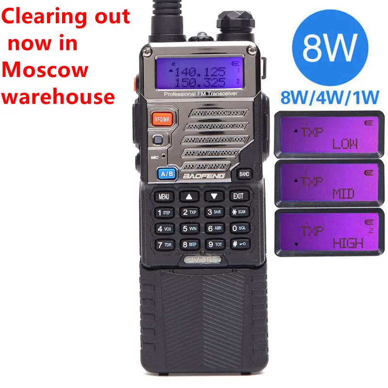 Baofeng UV-5R, 8 Вт, мощная портативная рация, Comunicador, 3800 мА/ч, 10 км, радиосвязь cb, набор, 8 Вт, UV5R, для леса, города
