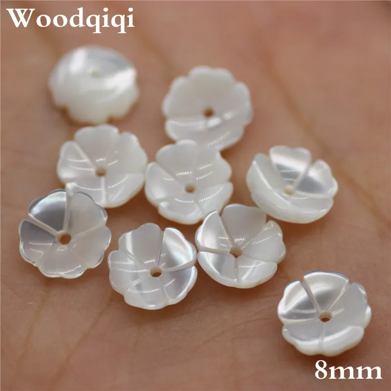8mm 10 шт./лот натуральный Улитка тонкая белая оболочка цветок маленькие ювелирные изделия ручной работы diy антикварные серьги кулон ноготь аксессуары - Цвет: 8mm