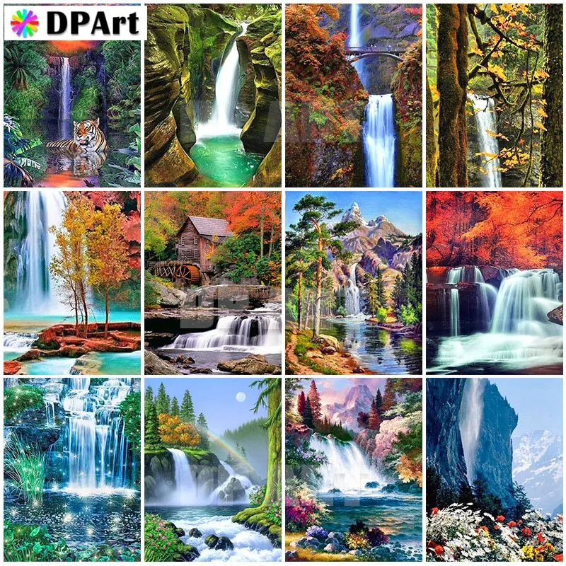 Алмазная живопись 5D полноразмерная/круглая вышивка пейзаж древесины озера