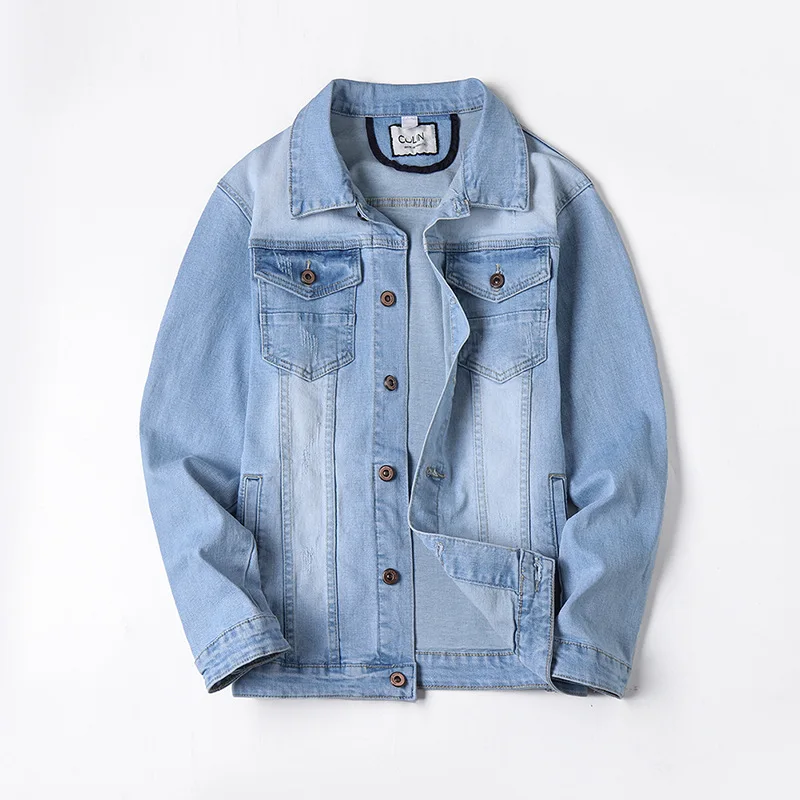 

2020 new jeans spring and autumn black handsome stretch jacket men's jeans jacket men's