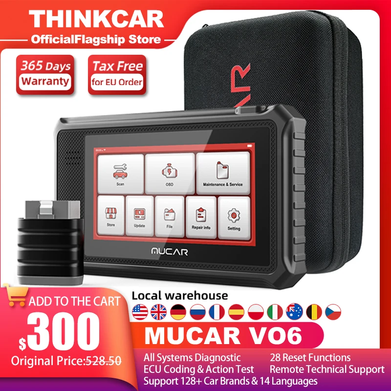 

Диагностический сканер MUCAR VO6 obd2, автоматический диагностический инструмент, полный тест действий, кодирование ЭБУ, 28 сбросов, бессрочное бе...