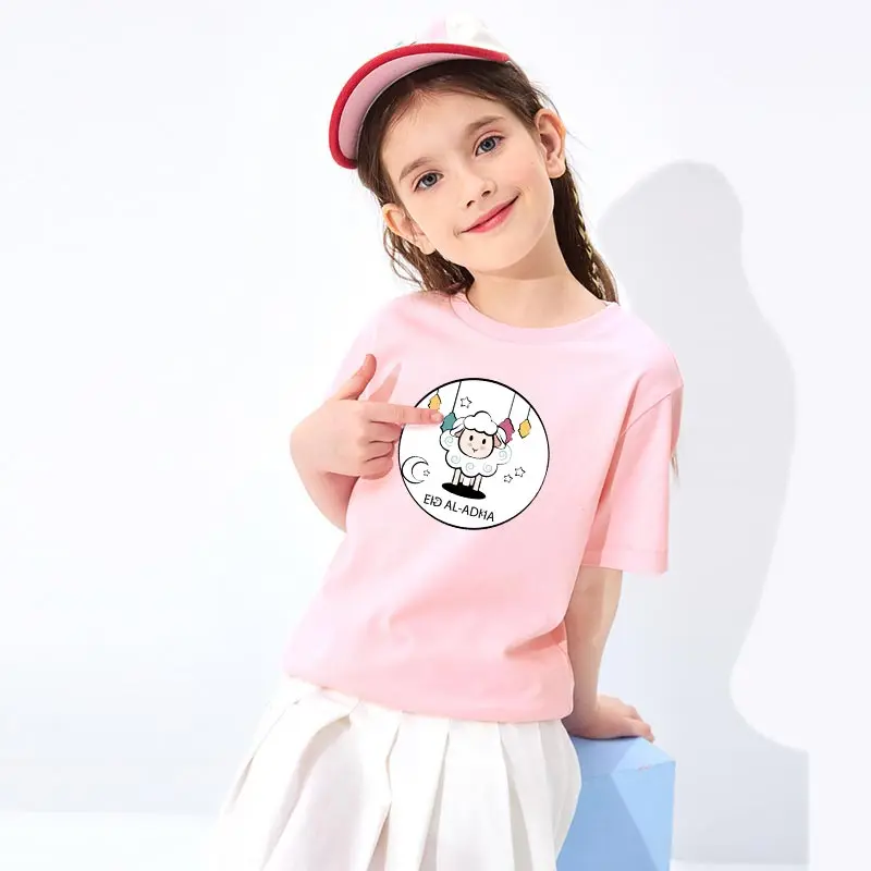 

Eid al-Adha/летние детские футболки с короткими рукавами Топы, детская одежда детские футболки с принтом овечки для мальчиков и девочек