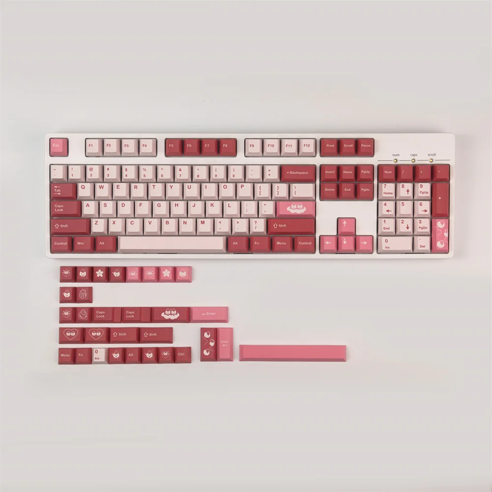 Клавишные колпачки GMK Daifuku PBT с 135 клавишами в форме вишни наборы сублимационных