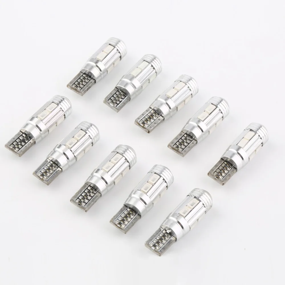 

10pcs 501 W5W Car Sidelight Bulb Error Free Canbus 6SMD LED Yellow Built in Resistor to Prevent Repeat Flickering