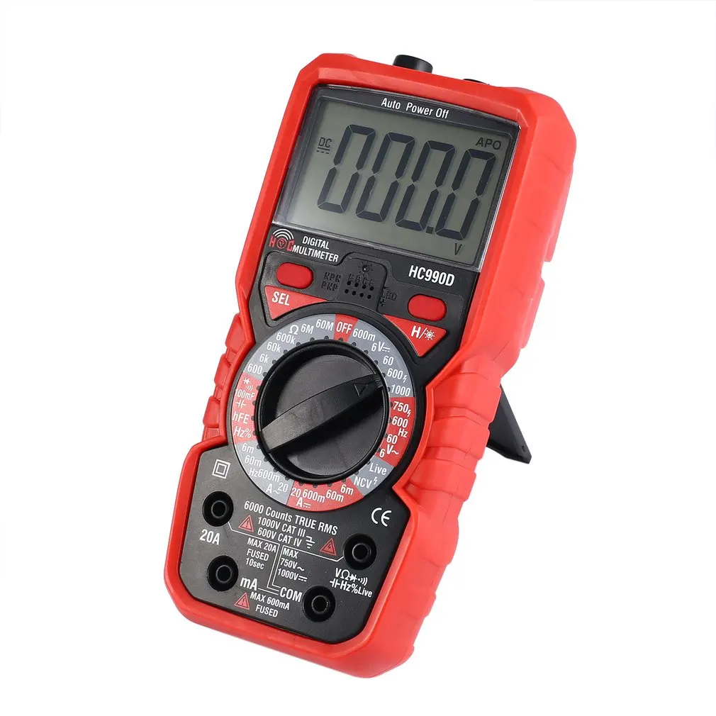 6000 отсчетов цифровой мультиметр с истинным RMS AC/DC сопротивление напряжения