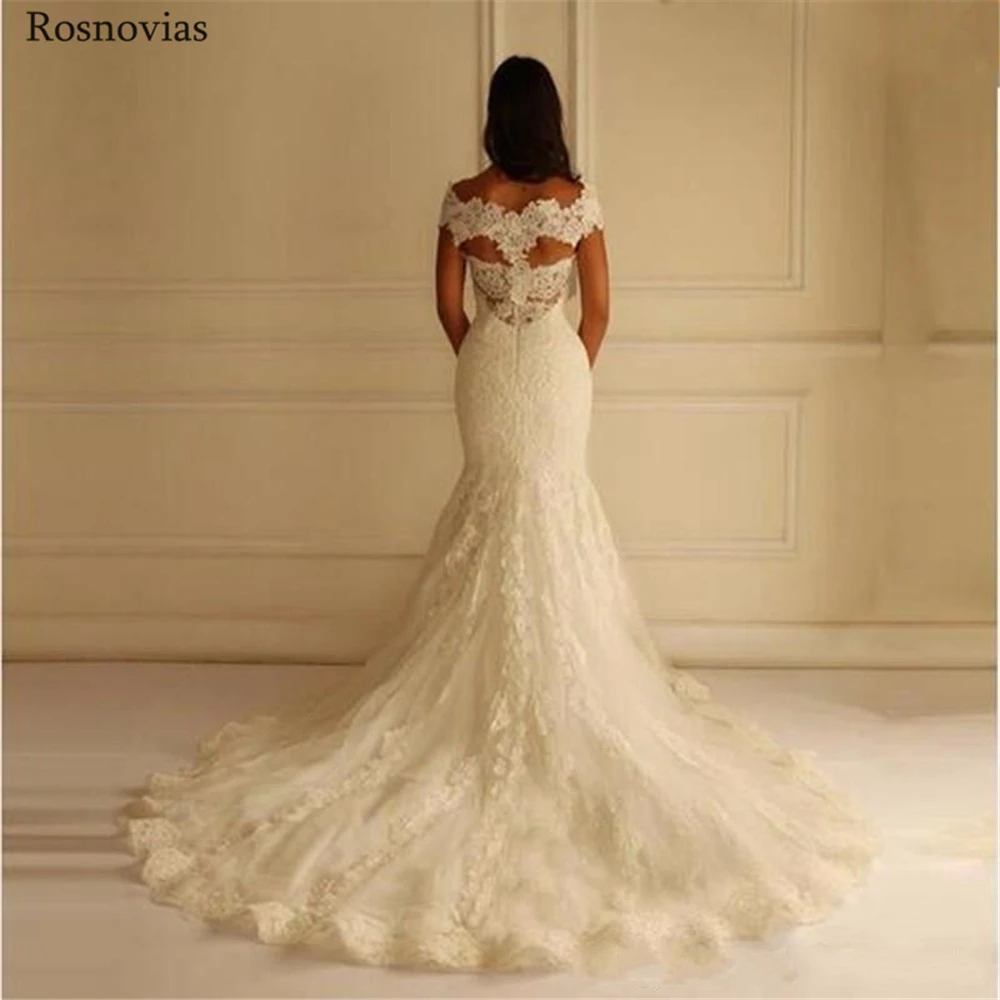 

Lanvendia Luxury Pleat Tulle Wedding Dresses 2020 African Lace Applique Mermaid Bridal Gows Plus Size Vestido De Noiva
