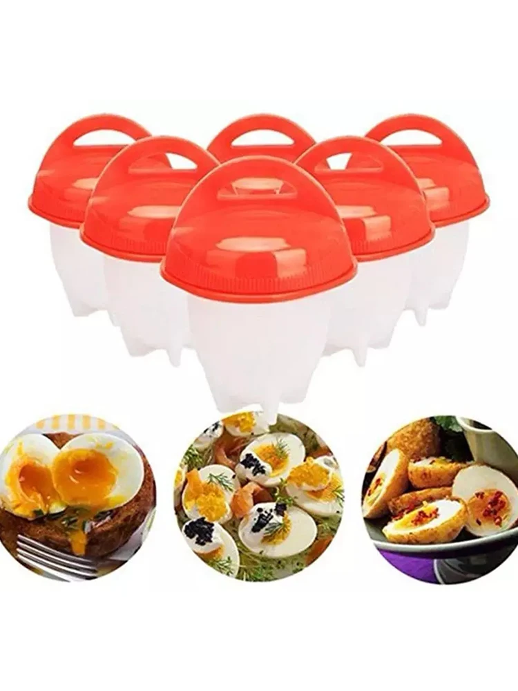

6 шт./компл. силиконовые яйцеварки, яйцеварка, антипригарная кухонная чашка для варки яиц, аксессуары для выпечки