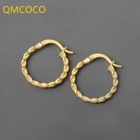 qmcoco silver color round cross earrings for women trendy jewelry vintage simple irregular for woman party accessories gifts