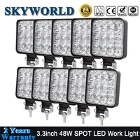 skyworld 1 10pcs 3 3inch 48w mini spot led work light 12v 24v offroad jeep 4x4 4wd truck car lamp suv atv vehicle spotlight