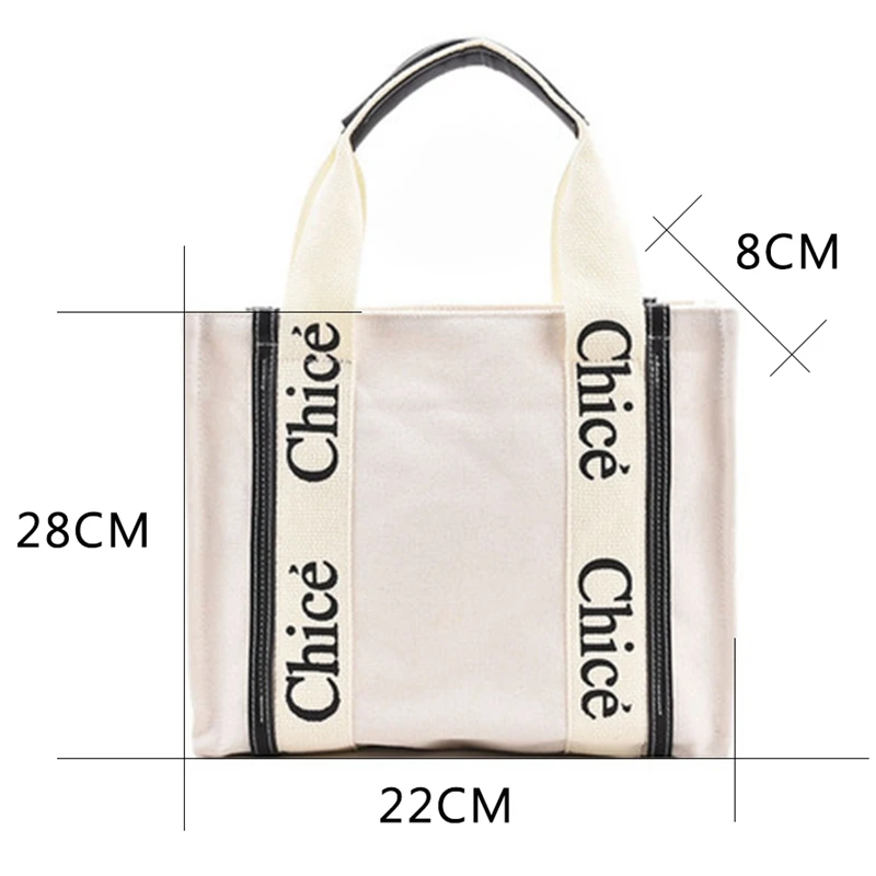 

Bags for Women 2021 New Canvas Letters Fashion Tote Bag Striped Wild Casual Large Capacity Shoulder Tote Bag Luxury Designer