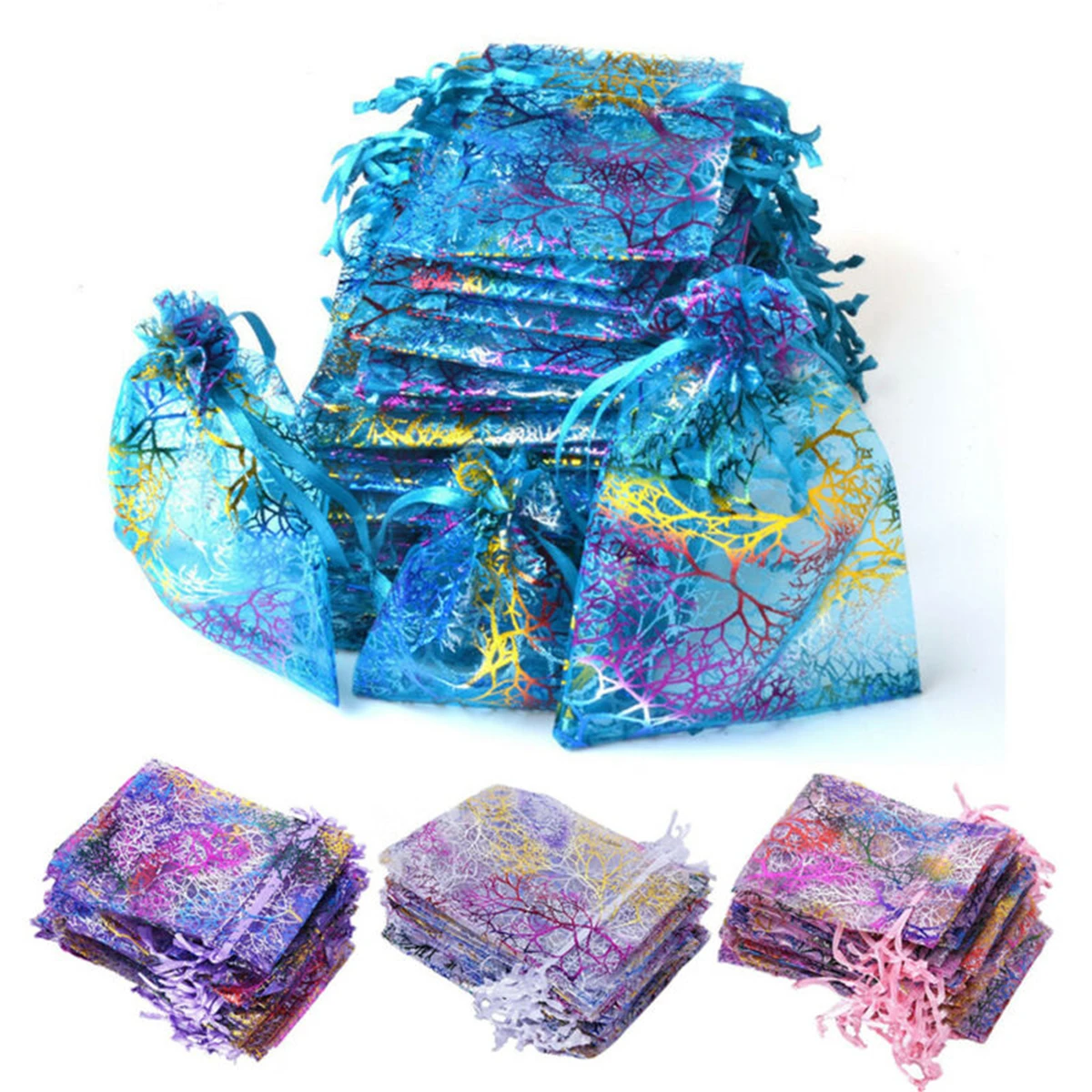 

1 PCS Sheer Coralline Organza Favor Gift Bags Jewelry Pouches Wedding Party