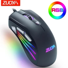 ZUOYA Wired RGB Gaming Mouse 7 Programmable 7200DPI Buttons Glow RGB Backlight Optics Mice With Fire Key For Gamer FPS