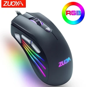 zuoya wired rgb gaming mouse 7 programmable 7200dpi buttons glow rgb backlight optics mice with fire key for gamer fps free global shipping