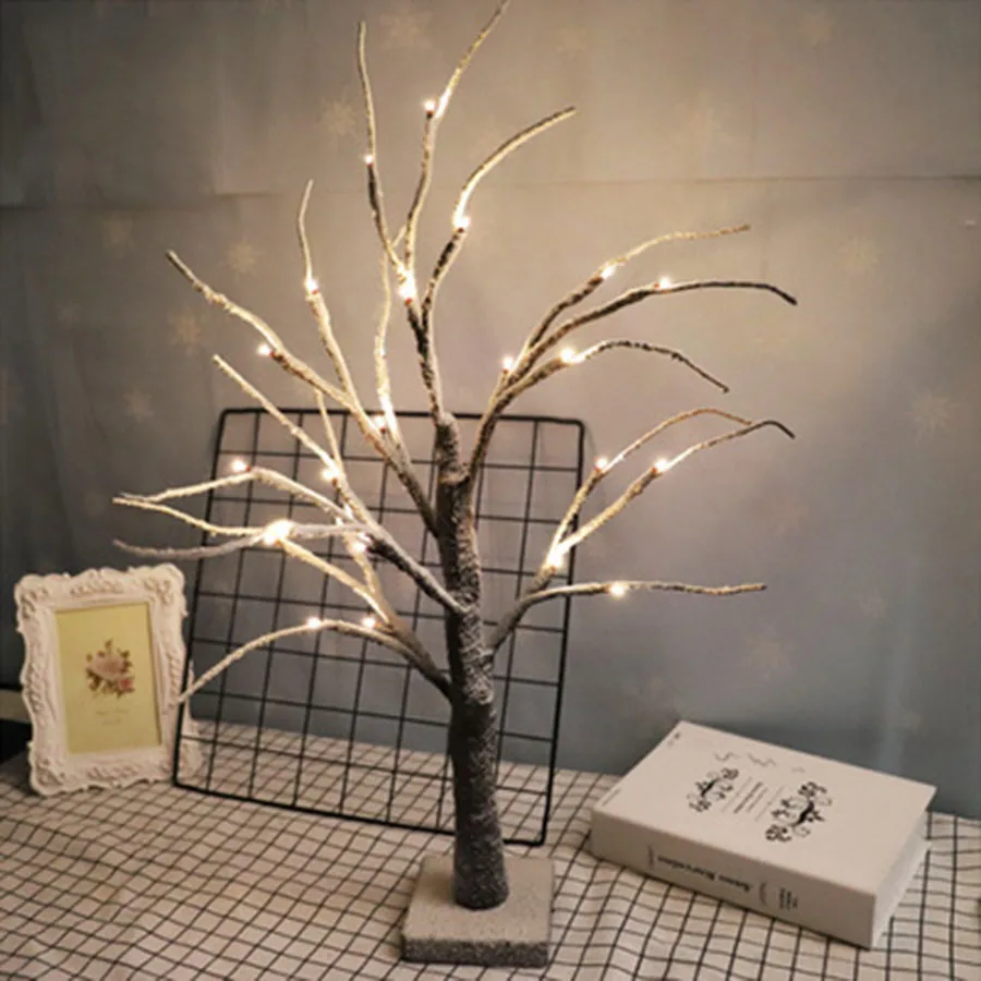 

Birch Tree Table Lamp 24 LED Christmas Decoration Bonsai Birch Tree DIY Artificial Branch Tree Light For Home Party Wedding