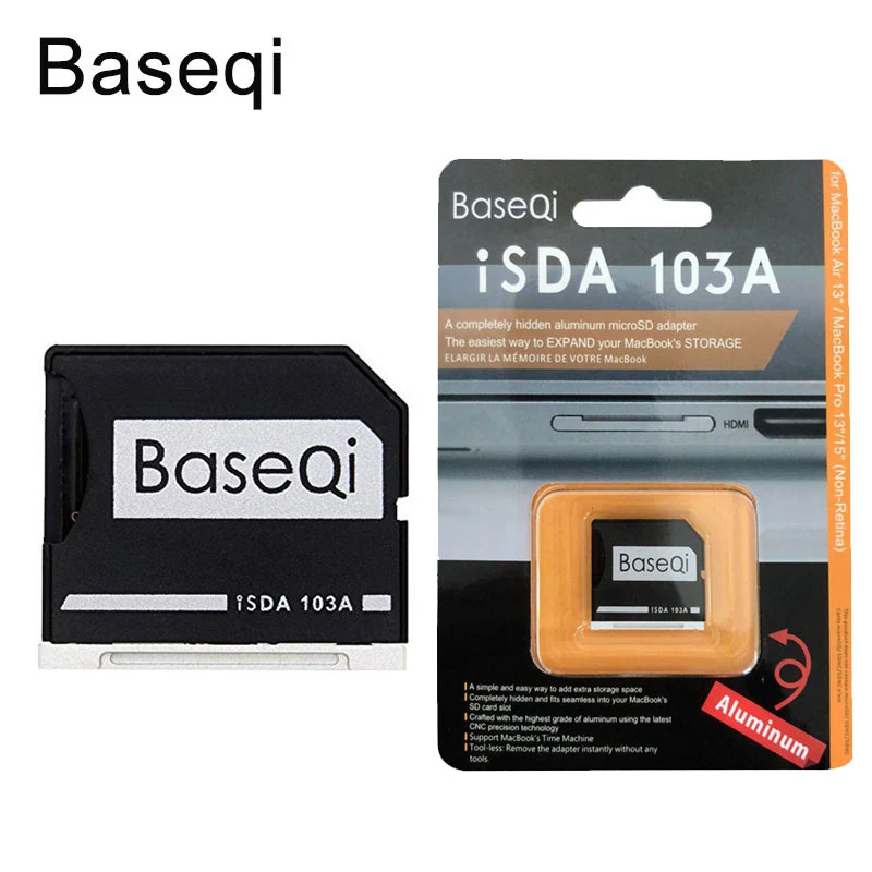 Алюминиевый адаптер microSD BASEQI устройство для чтения tf карт MacBook Air 13 &quotи Pro 2009 2010 2011
