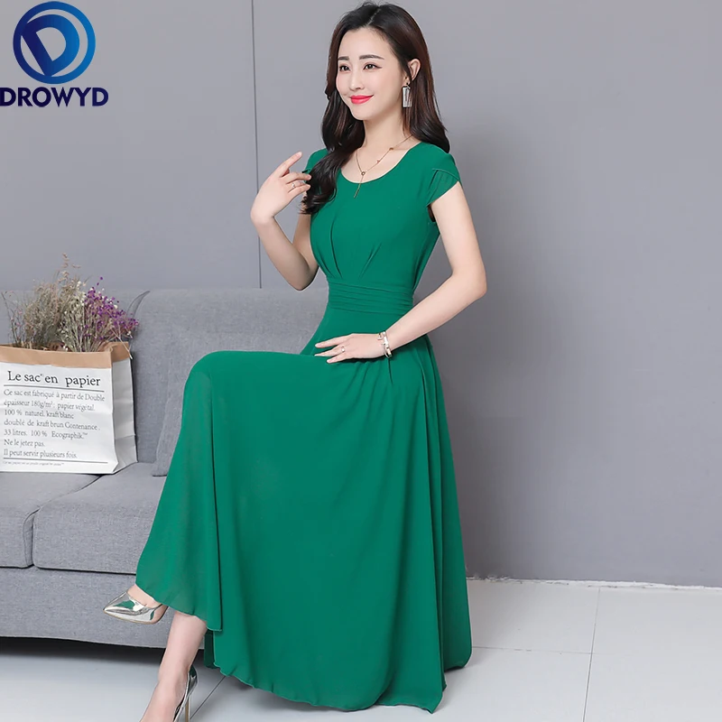 

Summer S-3XL Plus Size Solid Beach Maxi Sundress Women Bodycon Party Vestidos Short Sleeve Vintage Female Casual Long Dresses