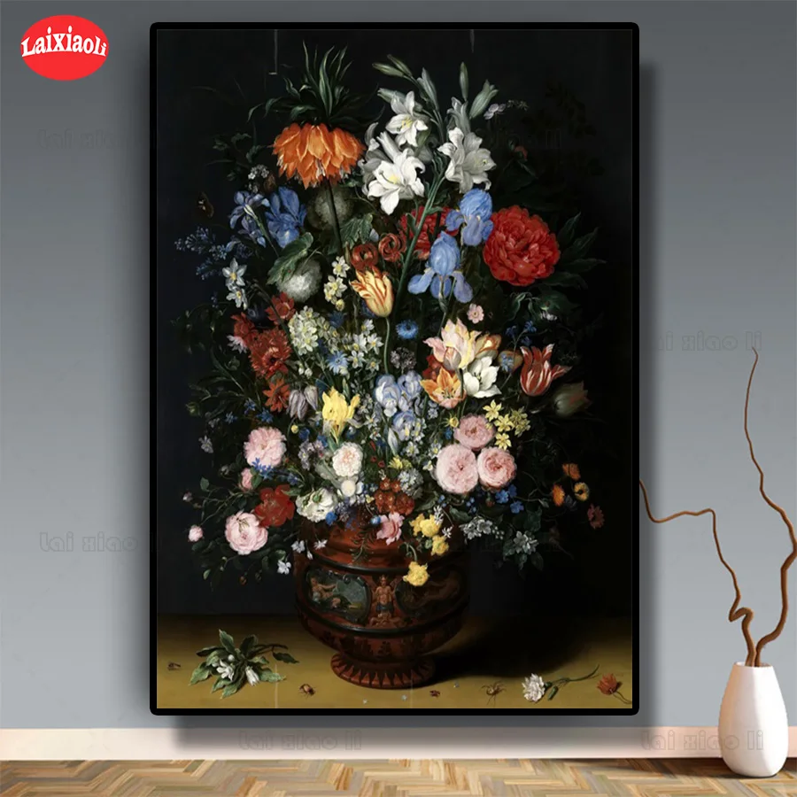 

5d diy diamond painting Hot selling home art, flowers, vases diamond painting cross stitch mosaic embroidery diamond round