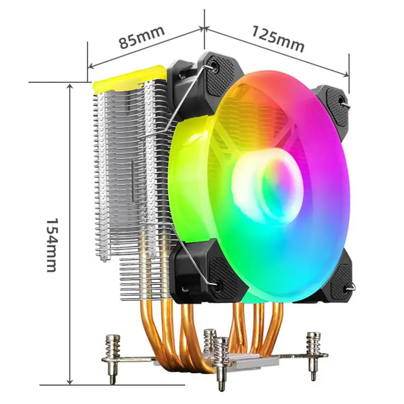 

COOLMOON X400 4Pin CPU Cooler Cooling Fan SATA Colorful 4 Pure Copper Heat Pipes 5V 3Pin ARGB PC Radiator for Intel/AMD