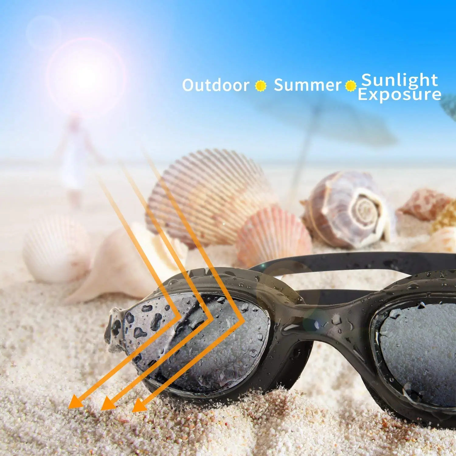 Зеркальные очки для плавания плавательные регулируемые детей УФ защита