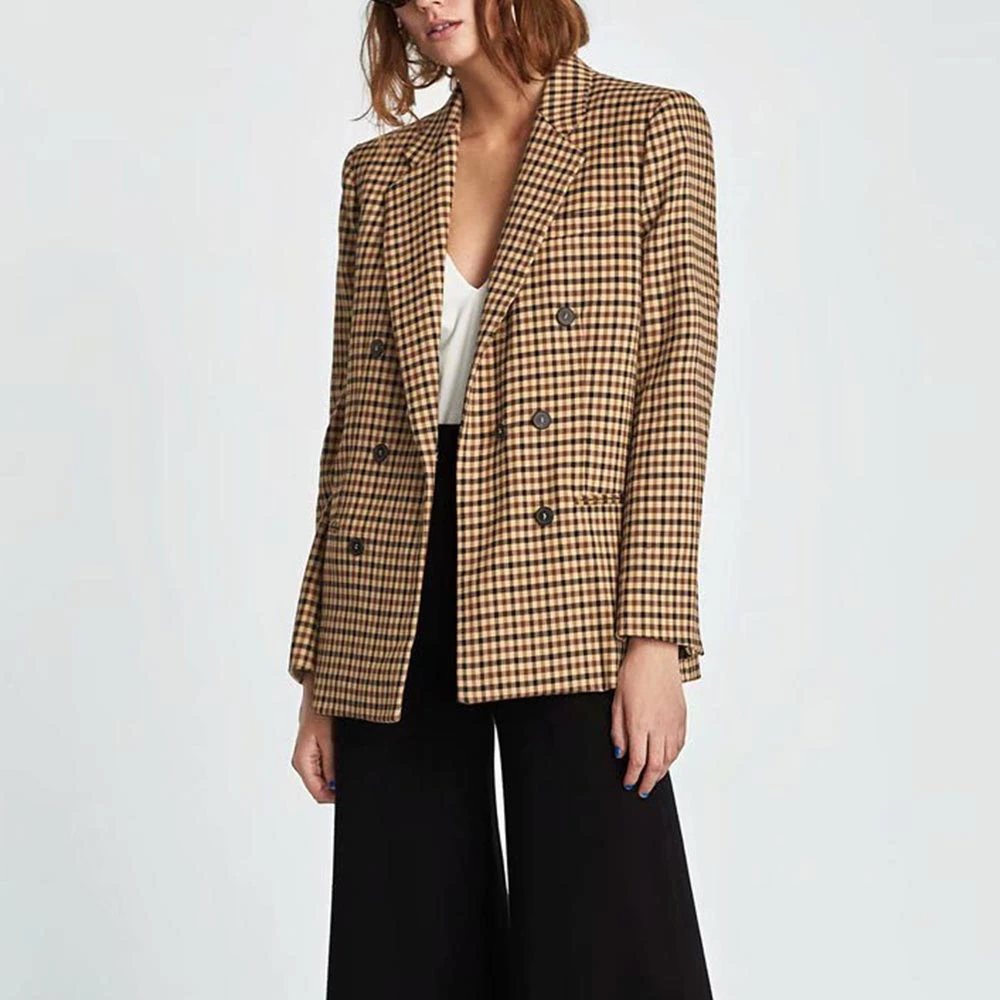 Блейзер Женский двубортный осенне-зимний с отложным воротником | Женская одежда