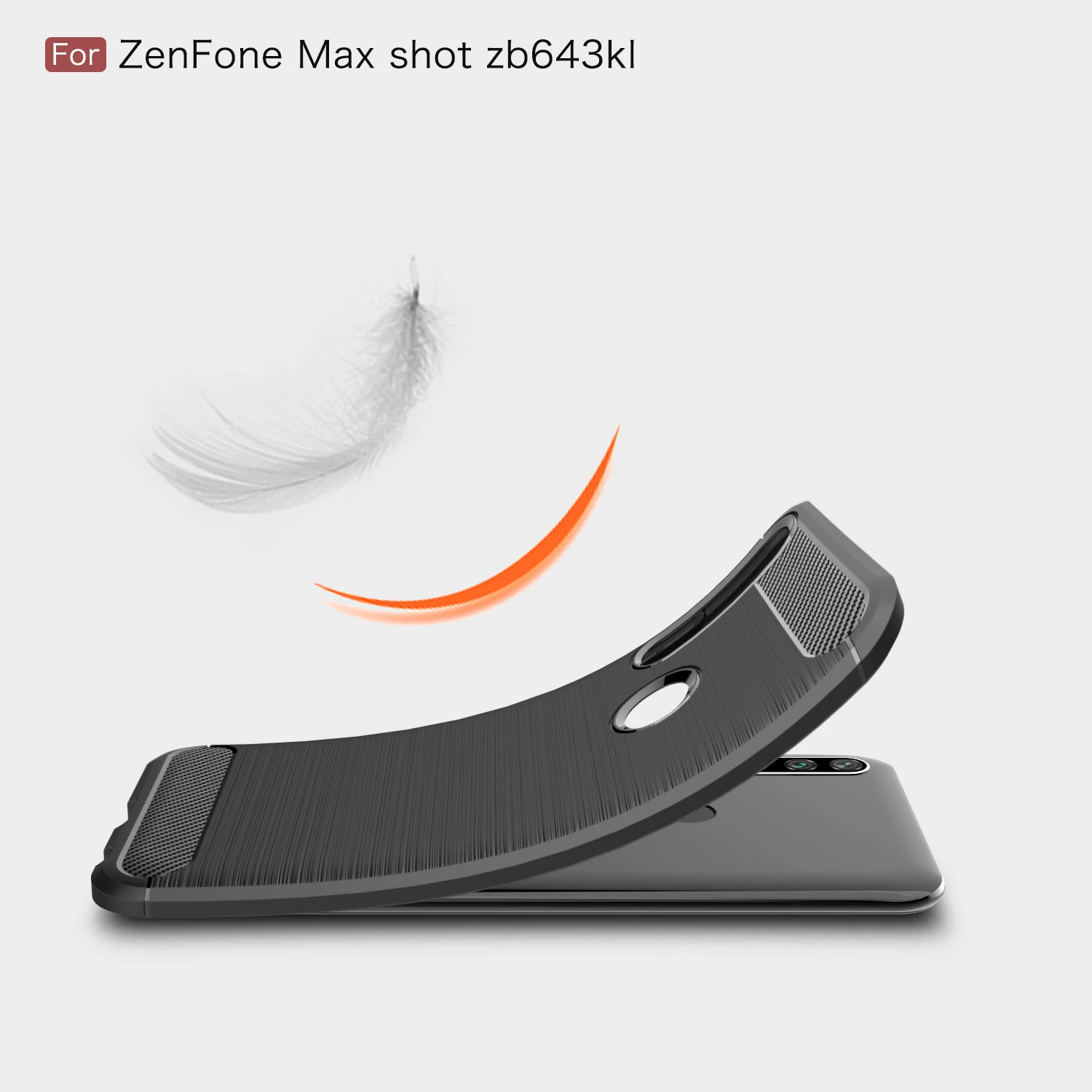 

Shockproof Solid Color Phone Case for Zenfone Max Shot ZS630kL Max Pro Live Cover TPU Soft Fashion Ultra Thin Carbon Fiber Shell