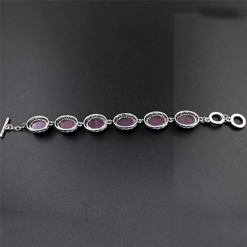 Овальный Дард Красный опал Браслеты для Для женщин цветок из бисера Винтаж