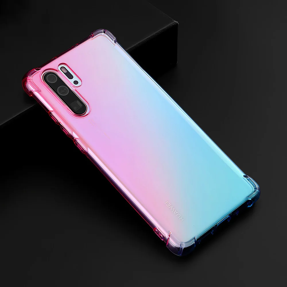 Ультратонкий Прозрачный чехол с градиентом для телефона Huawei P30 P20 Mate 10 20 Pro Lite 20X Honor