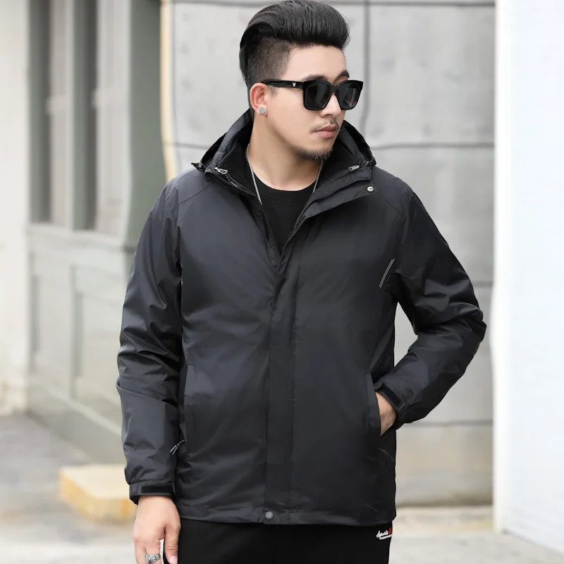 

Waterproof New Winter 10XL 8XL Warm Jacket Men Outwear 2 in 1 Parkas Mens Windproof Windbreaker Hooded Thicken Parka Coat Male