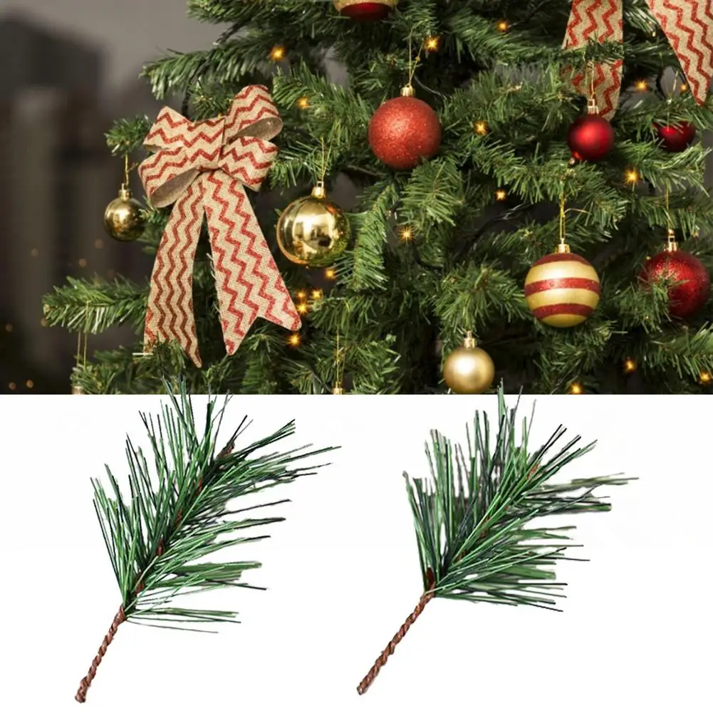 

10PC Pine Needle Artificial PVC Fake Plant Simulation Pine Branch For Christmas Tree Decoration Accessories Diy Artificial Plant