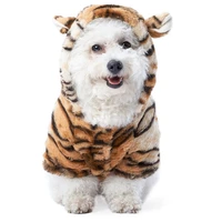 cute dog tiger halloween costume pet cosplay tiger clothes cat hoodie coat dogs warm apparel and pet winter clothes